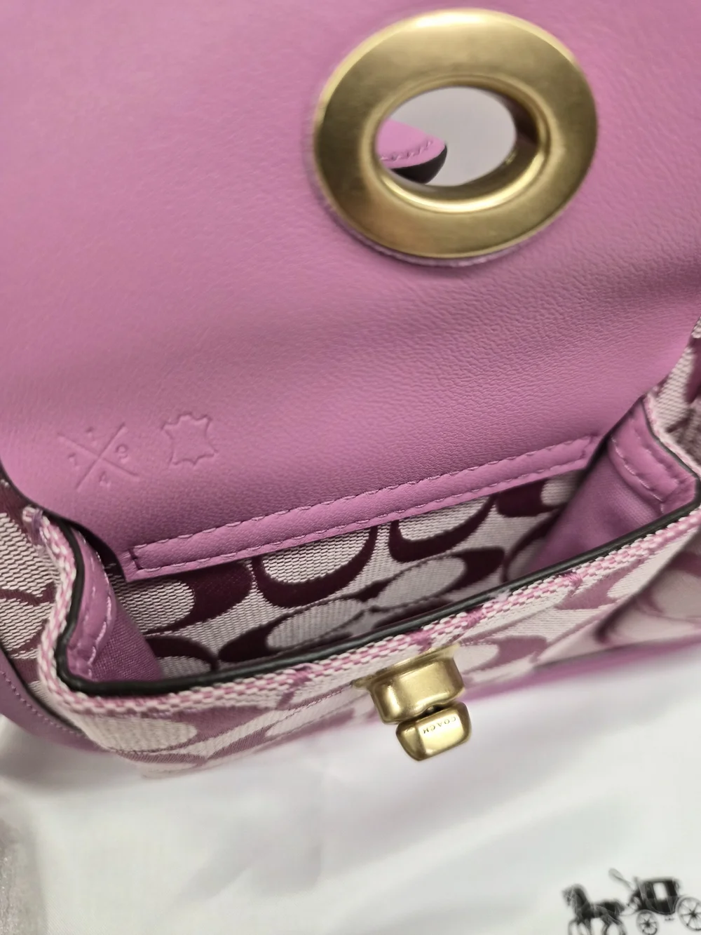 Brain Dead x Coach Signature Jacquard Twin Turnlock Waverly Bag in Fuchsia - Picture 4 of 13